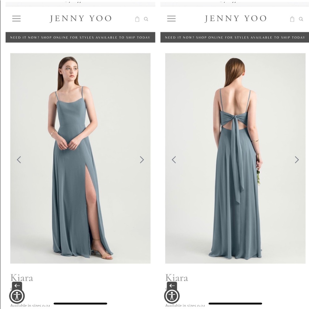 Jenny Yoo Luxe Chiffon dress - Mayan Blue- Size :4